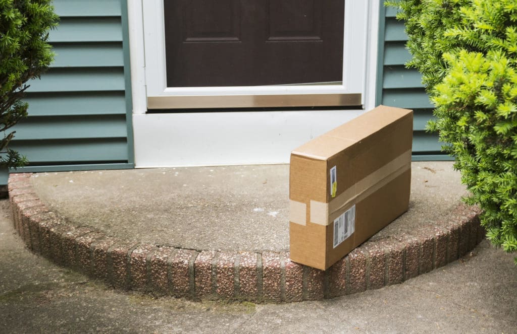 Package left at front door