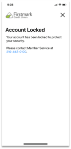 Account Locked screen for Push Authentication