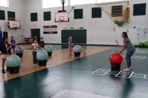 Students cardio drumming