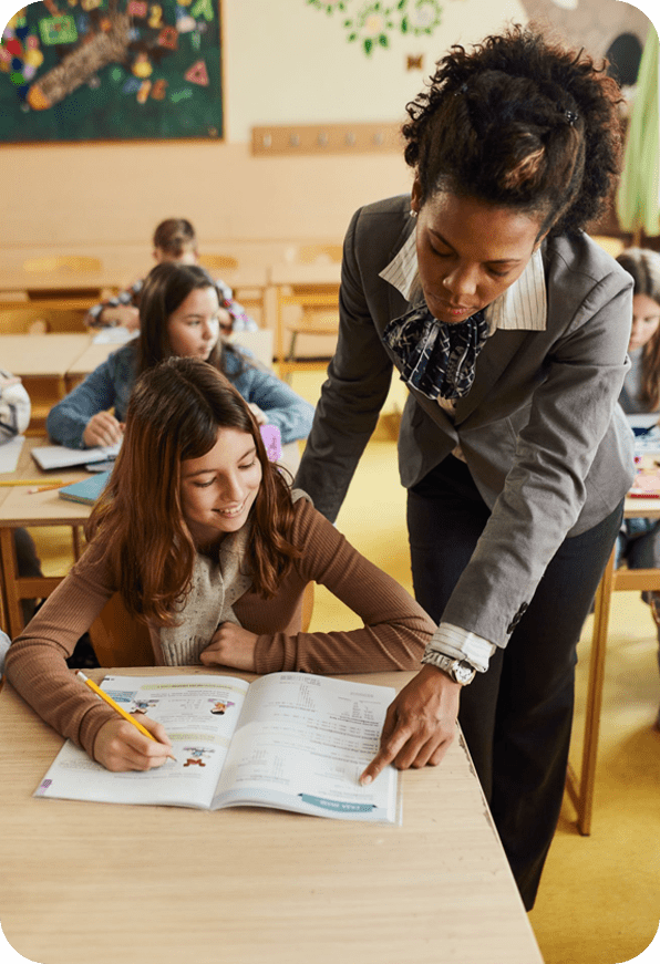 Teacher Showing Student