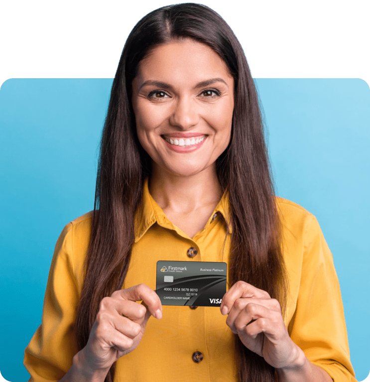 Woman Holding Debit Card